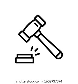 Auction Illustration Icon. vector outline symbol.