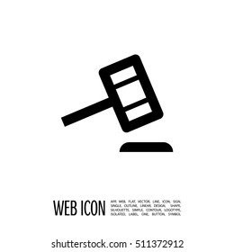 Auction isolated minimal single flat linear icon for application and info-graphic. Law line vector icon for websites and mobile minimalistic flat design.