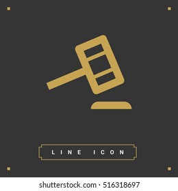 Auction isolated minimal single flat linear icon for application and info-graphic. Law line vector icon for websites and mobile minimalistic flat design.