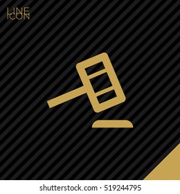 Auction isolated minimal single flat linear icon for application and info-graphic. Law line vector icon for websites and mobile minimalistic flat design.