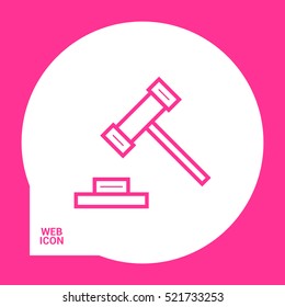 Auction isolated minimal single flat linear icon for application and info-graphic. Law line vector icon for websites and mobile minimalistic flat design.