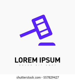 Auction isolated minimal single flat linear icon for application and info-graphic. Law line vector icon for websites and mobile minimalistic flat design.