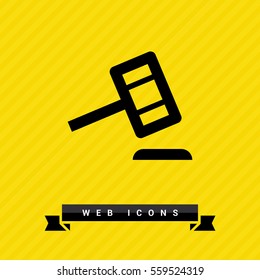 Auction isolated minimal single flat linear icon for application and info-graphic. Law line vector icon for websites and mobile minimalistic flat design.