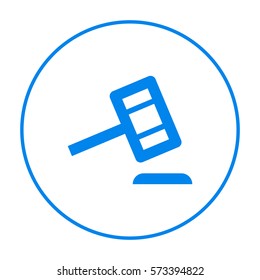 Auction isolated minimal single flat linear icon for application and info-graphic. Law line vector icon for websites and mobile minimalistic flat design.