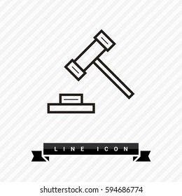 Auction isolated minimal single flat linear icon for application and info-graphic. Law line vector icon for websites and mobile minimalistic flat design.