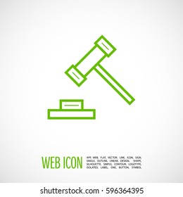 Auction isolated minimal single flat linear icon for application and info-graphic. Law line vector icon for websites and mobile minimalistic flat design.
