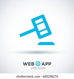 Auction isolated minimal single flat linear icon for application and info-graphic. Law line vector icon for websites and mobile minimalistic flat design.