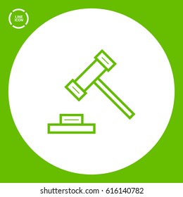 Auction isolated minimal single flat linear icon for application and info-graphic. Law line vector icon for websites and mobile minimalistic flat design.