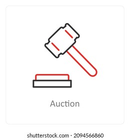 Auction Or Justice Icon Concept