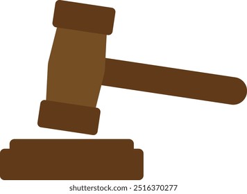 Auction Law Hammer Icon Vector Flat Illustration