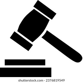 Leyes de subasta sentencia de justicia legal puja símbolo de martillo vector. Icono de Ajustar para la subasta.