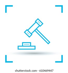 Auction law line vector icon