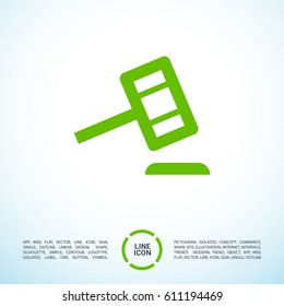 Auction law line vector icon