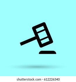 Auction law line vector icon