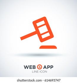 Auction law line vector icon