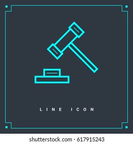 Auction law line vector icon