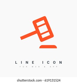 Auction law line vector icon
