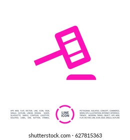 Auction law line vector icon