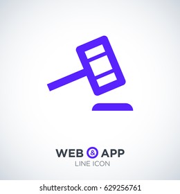 Auction law line vector icon