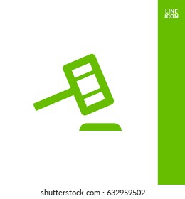 Auction law line vector icon