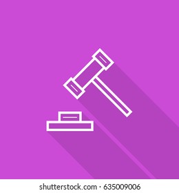 Auction law line vector icon