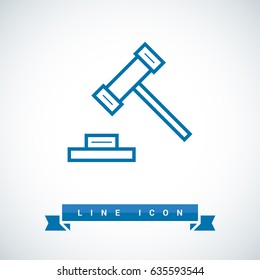 Auction law line vector icon