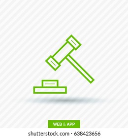 Auction law line vector icon