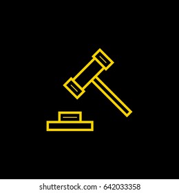 Auction law line vector icon