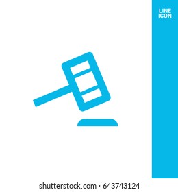 Auction law line vector icon