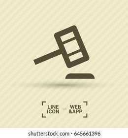 Auction law line vector icon