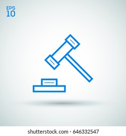 Auction law line vector icon