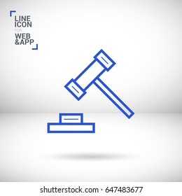 Auction law line vector icon