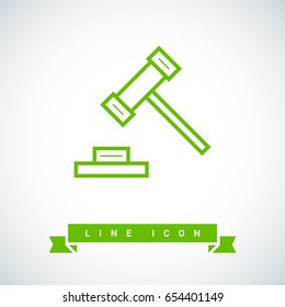 Auction law line vector icon