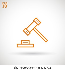 Auction law line vector icon