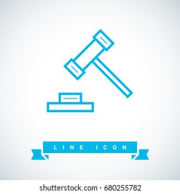 Auction law line vector icon