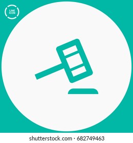 Auction law line vector icon