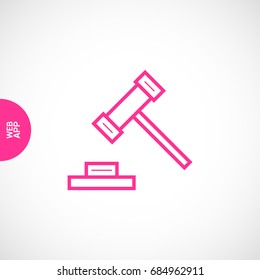 Auction law line vector icon