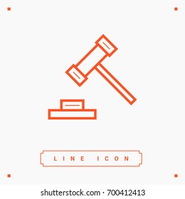 Auction law line vector icon