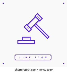 Auction law line vector icon