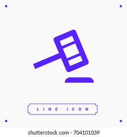 Auction law line vector icon