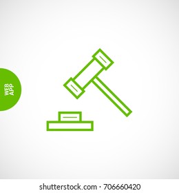 Auction law line vector icon