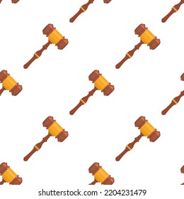Auction or lawyer hammer seamless pattern texture