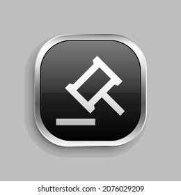 auction line icon design. Glossy Button style rounded rectangle isolated on gray background. Vector illustration