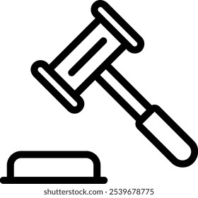 Vector de ilustración de icono de línea de subasta