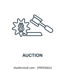 Auction line icon. Simple outline illustration from e-commerce collection. Creative Auction icon for web design, templates, infographics and more