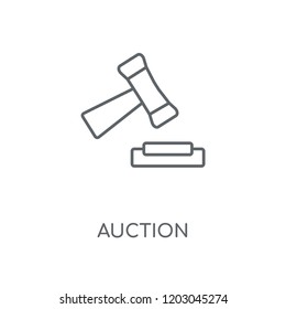 Auction linear icon. Auction concept stroke symbol design. Thin graphic elements vector illustration, outline pattern on a white background, eps 10.