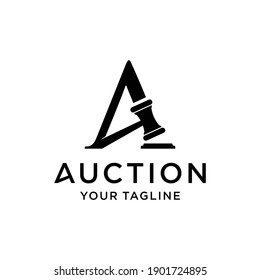 Auction logo initial letter A design template inspiration