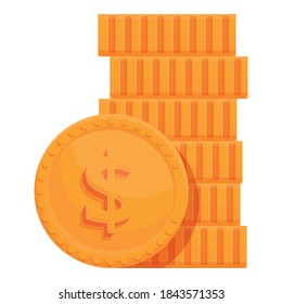 Auction money coin stack icon. Cartoon of auction money coin stack vector icon for web design isolated on white background