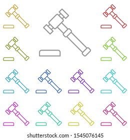Auction multi color icon. Simple thin line, outline vector of real estate icons for ui and ux, website or mobile application