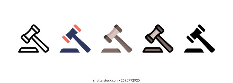 Auction Multi Style Icon Set